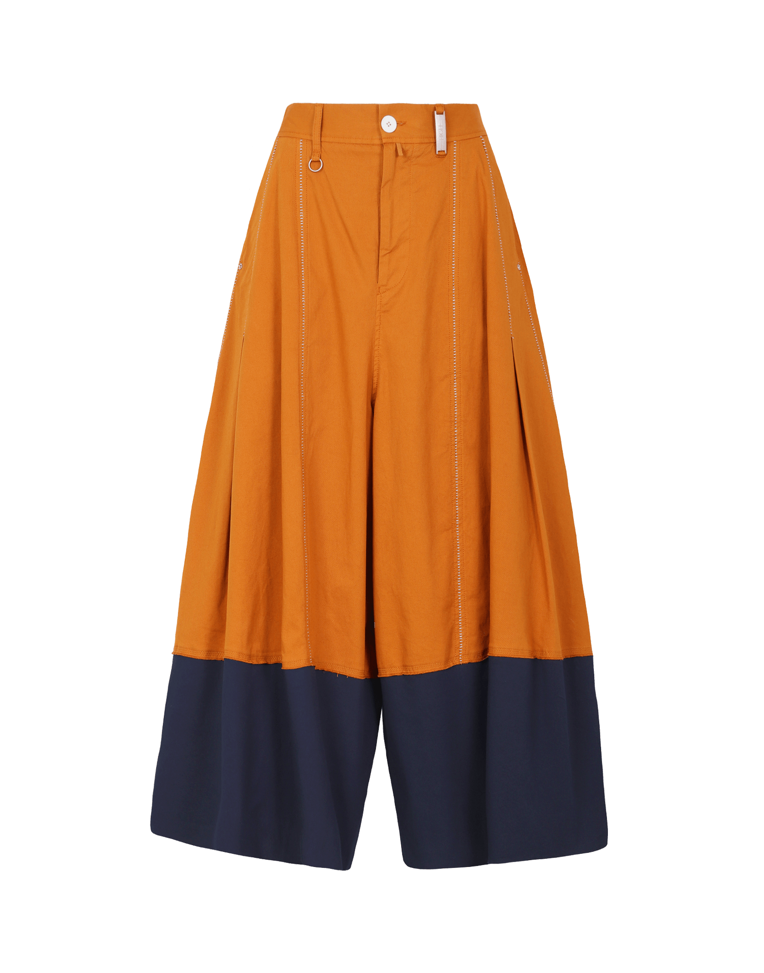 WANDERLUST: Tan and navy ultra-wide leg 