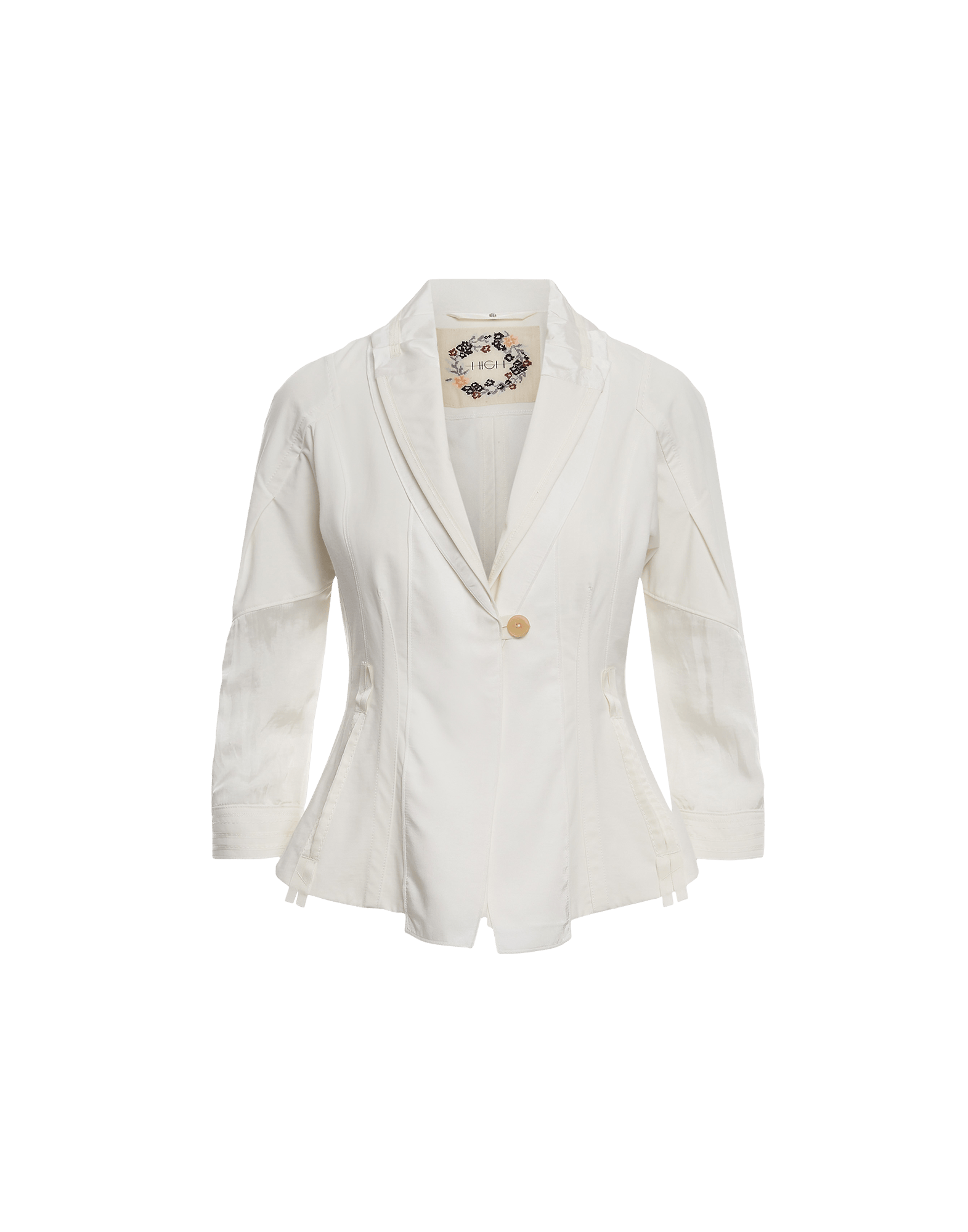 cream fitted coat