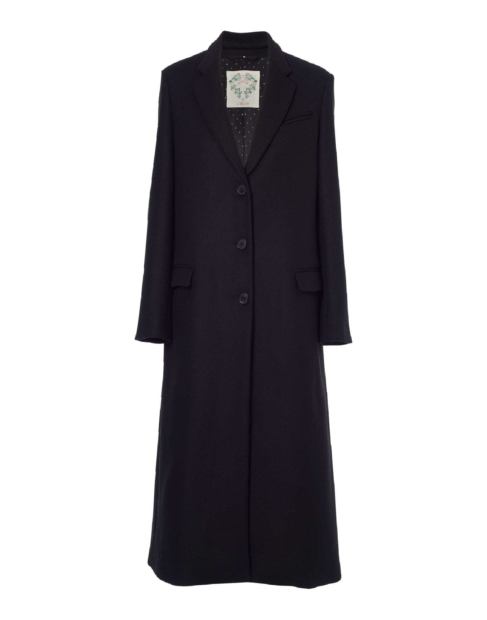 black wool maxi coat
