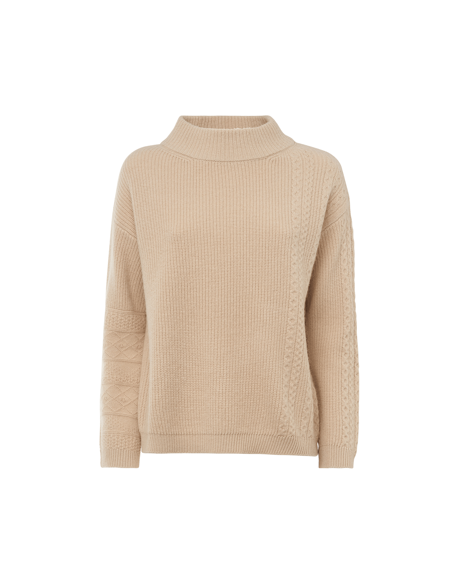 Staat Oceanië Onvergetelijk ALIGN: Mock turtle neck sweater in beige angora mix