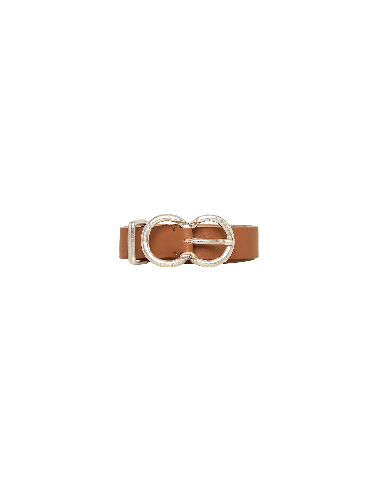 HULA HOOP: Leather belt with silver 