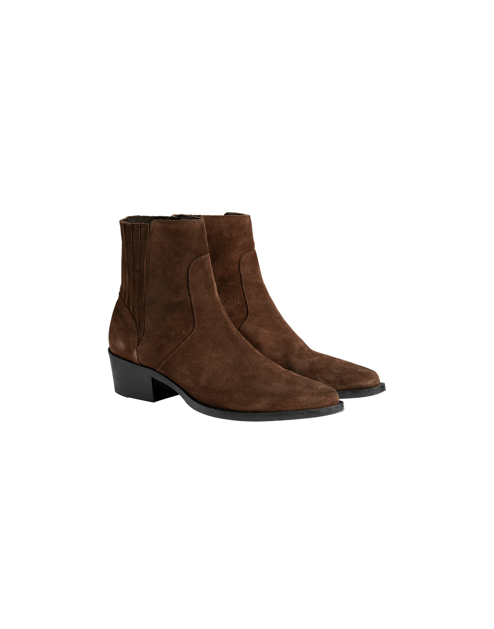 EN ROUTE: Chestnut brown suede Chelsea boot