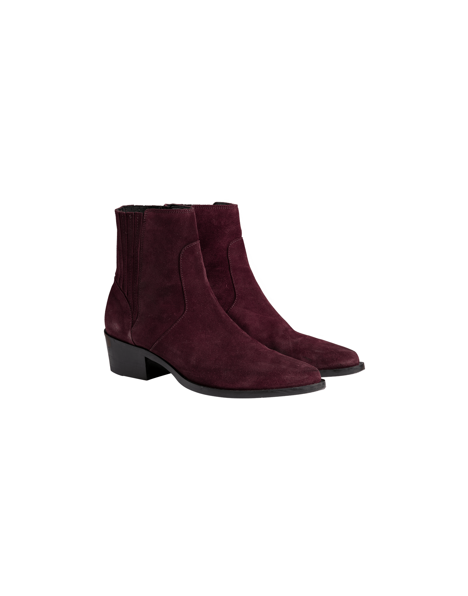 burgundy suede chelsea boots