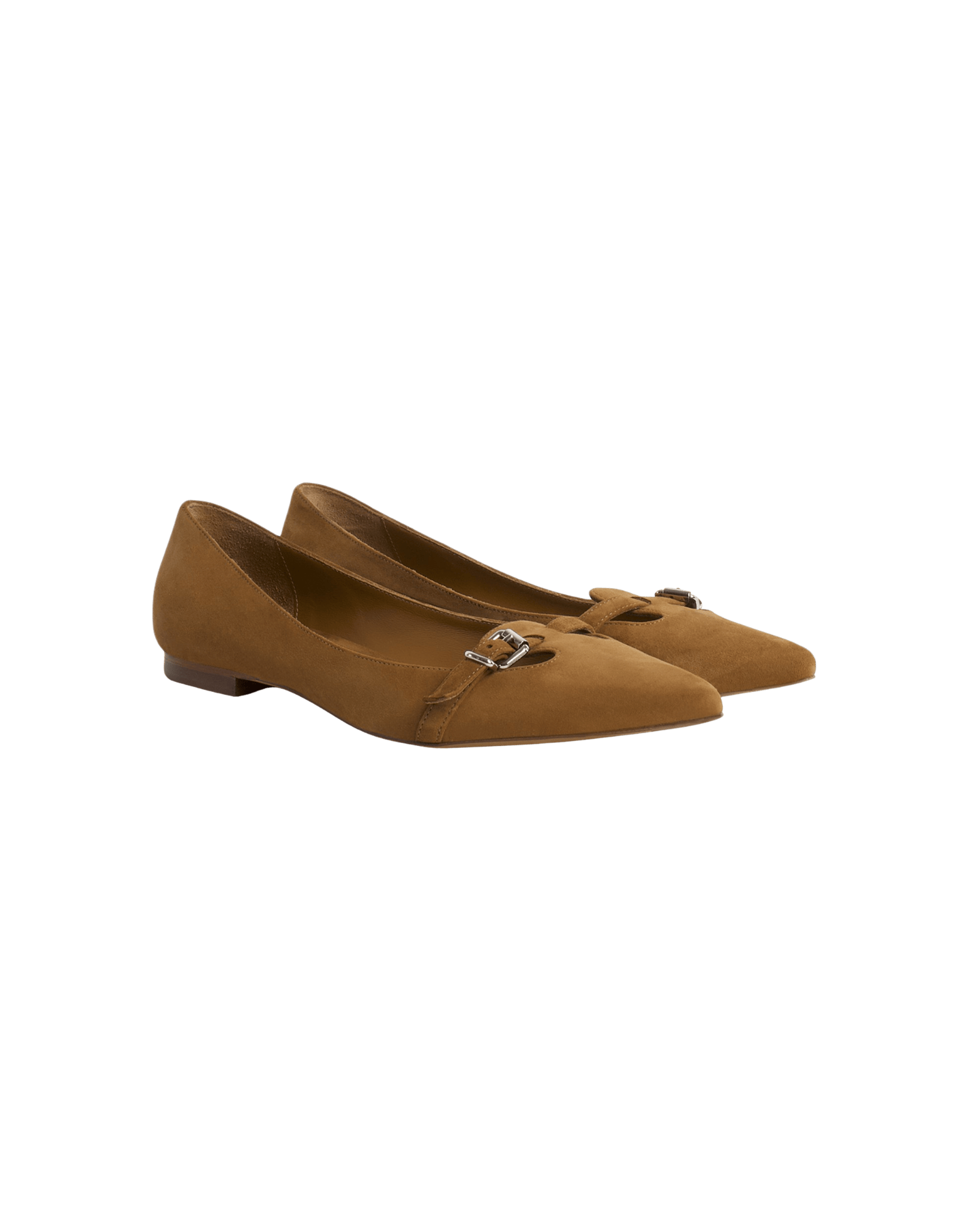 LAY-LOW: Ballerine in camoscio marrone