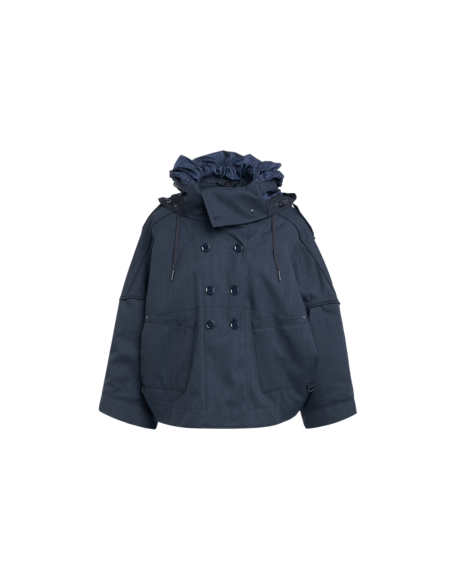 navy cape jacket