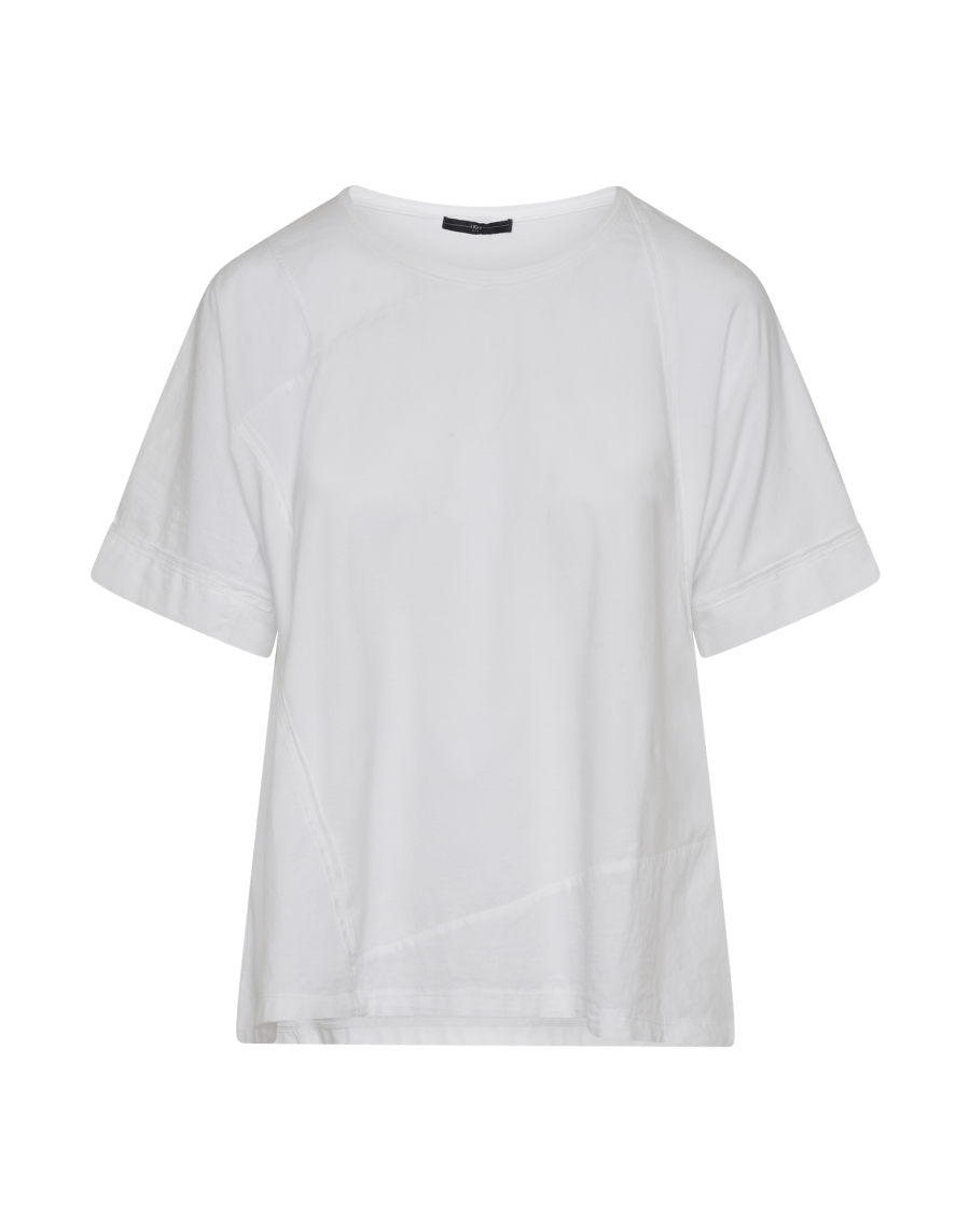 CHARMER: Asymmetrically constructed white A-line t-shirt