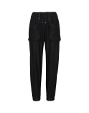 KINETIC: Pantaloni neri in stile jogging con tasche a soffietto e polsini