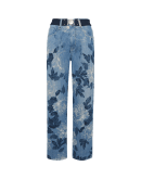 COMMIT TO: Jeans con stampa floreale sui toni del blu