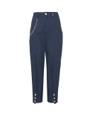 RECREATION: Wide leg pant with buttons at the hem