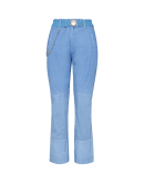 BLASE': Pale blue ombre shaded flat front chino style pants