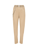 PRESUME: Tapered pant in beige cotton and lined micro piquet