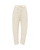 ON TRACK: Jogging pant in beige herringbone cotton/hemp