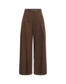 APTITUDE: Wide leg pants in fine tan and black stripe wool