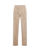 COMMIT TO: Beige asymmetric bicolour faded jeans