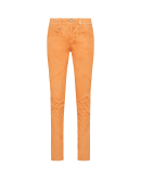 WISE UP: Slim leg pants in orange cotton and linen
