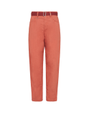 COMMIT TO: Brick red paper-feel cotton jeans