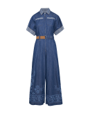 INERTIA: Short sleeve jumpsuit with laser floral