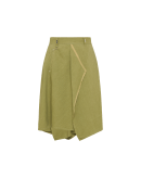 COURTESY: Green asymmetrically cut and wrapped skirt