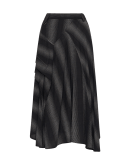 ANTHEM: Asymmetric grey and black striped skirt