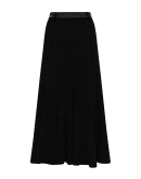 GREATNESS: Fit and flare skirt in black "matelassé" jersey