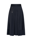 NOVICE: Asymmetrically cut skirt in navy twill