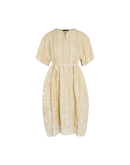 LYRICAL: Ecru egg shape dress with white painted hem