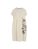 MUSING: Wide cut shift dress with hand painted floral motif