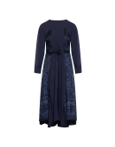 BEMUSE: Long sleeve dress with laser printed cupro insets