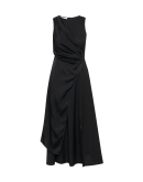 MARVEL: Ärmelloses schwarzes Kleid mit drapiertem Einsatz auf der Vorderseite