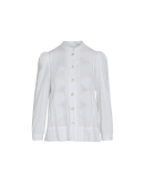IMPROVISE: Shirt in ivory ramie with geometric thread work