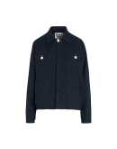 OUTLAW: Work jacket in navy cotton and hemp