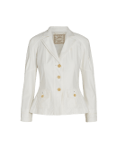 HIERACHY: Ivory short fitted jacket in stretch viscose