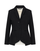 TAILOR: Black pinstripe jacket with cotton and lace facings