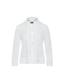 RIGHTEOUS: Ivory ramie shirt with a embroidered front
