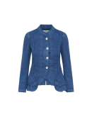 ATTRACT: Multi panel heritage style jacket in washed blue cotton