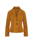 ACHIEVE: Mustard multi-panel fitted jacket with satin insets