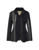 UTMOST: Fitted jacket in irregular grey black blue stripe