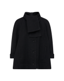 RHYTHM: Kurzer schwarzer Mantel mit Schalkragen