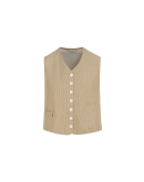 EARNEST: Striped waistcoat in fine beige stripe