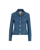 DALLIANCE: Slim fit "jeans" jacket plain and laser patterned