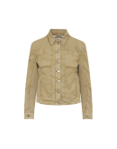 COUNT ON: Jeans-style jacket in green cotton and linen