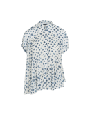 ENTHRALLING: Full flare-out shirt with navy mini floral overprint