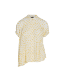 ENTHRALLING: Full flare-out shirt with yellow mini floral overprint