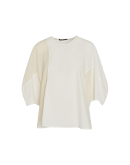 ISOLATE: Wide multi-panel top in plain and wrinkled cotton
