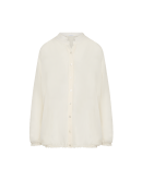 MANON: Ivory wide shirt in silk georgette