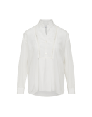 DESIRABLE: Ivory stand collar shirt with bib front