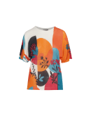 ALLEGORY: Short sleeves t-shirt in pop-art floral printed viscose