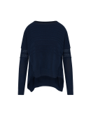TURNABOUT: Very wide body sweater navy wool