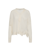 REACTIVE: Asymmetric ivory V-neck sweater