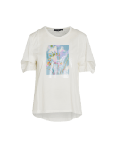 INTERACT: T-shirt in ivory with floral art-print